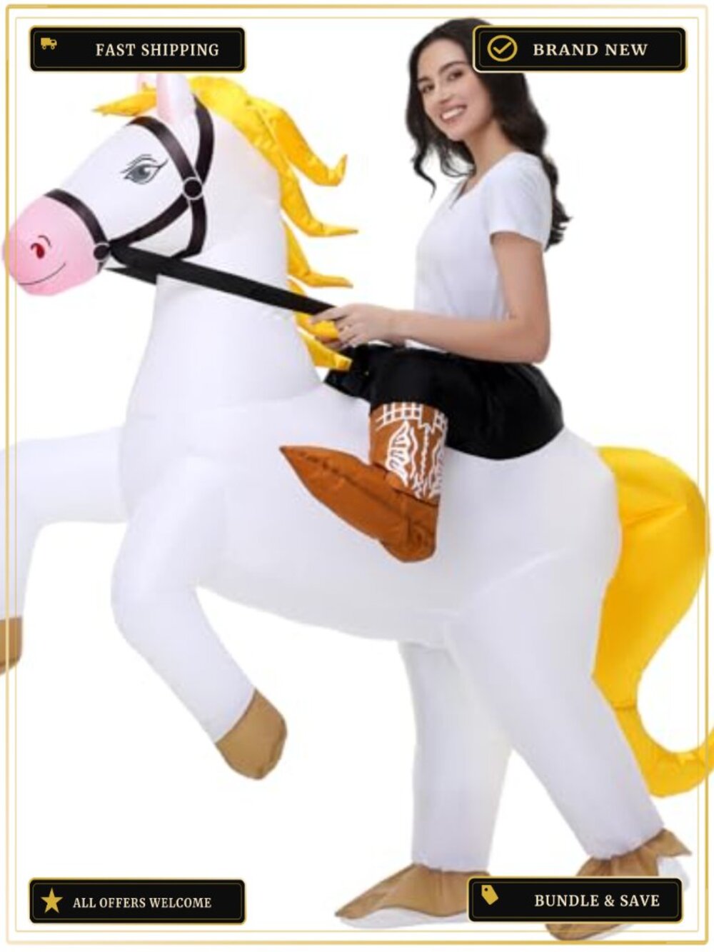 Inflatable Horse Costume Adult Blow Up Ride On Suit
